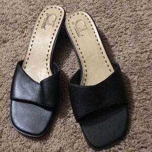 CL by Laundry Black Women's Slide Sandals sandals